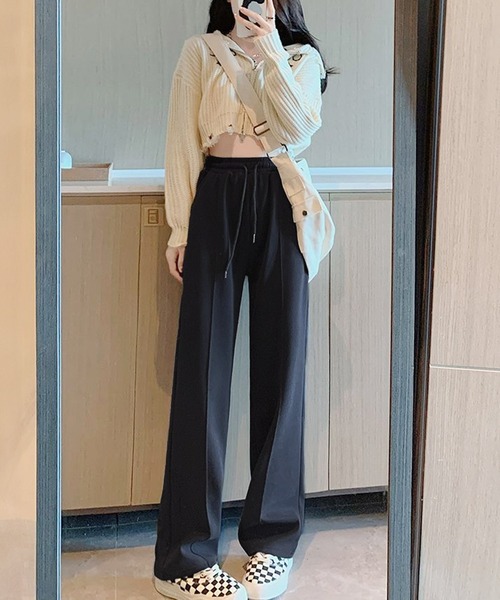 Dewlily(デューリリー)の「プレス加工スウェットパンツ(スウェットパンツ・レディース・ブラック/グレー・XL/L/M)」の5枚目の写真