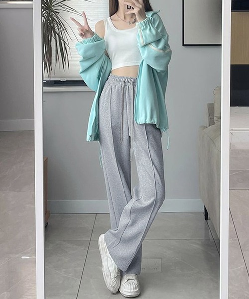 Dewlily(デューリリー)の「プレス加工スウェットパンツ(スウェットパンツ・レディース・ブラック/グレー・XL/L/M)」の6枚目の写真