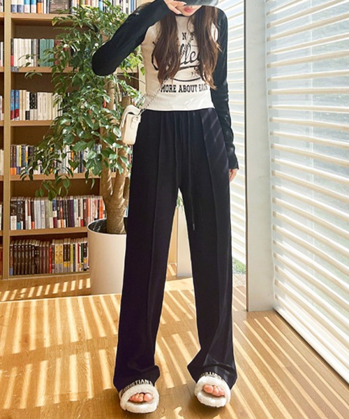 Dewlily(デューリリー)の「プレス加工スウェットパンツ(スウェットパンツ・レディース・ブラック/グレー・XL/L/M)」の7枚目の写真