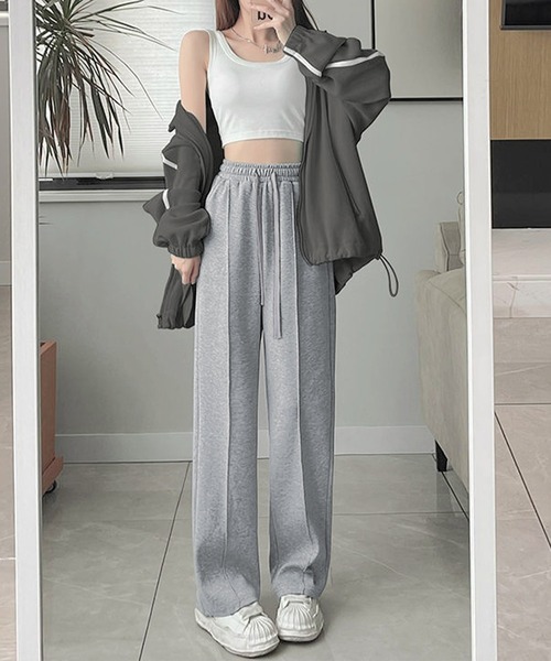 Dewlily(デューリリー)の「プレス加工スウェットパンツ(スウェットパンツ・レディース・ブラック/グレー・XL/L/M)」の8枚目の写真