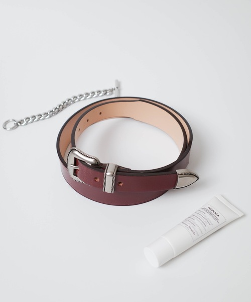 logo buckle belt in jacquard（ベルト）｜beautiful people