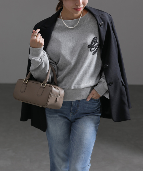 La TOTALITE(ラトータリテ)の「レタード裏毛プルオーバー(Tシャツ/カットソー・レディース・ブラウン/グレー/ブラック・FREE)」の3枚目の写真