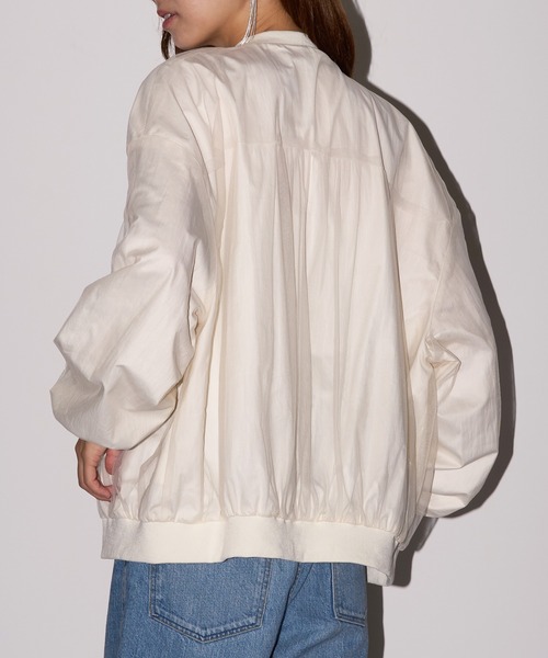 MAISON BREEZE reveur（メゾンブリーズレヴール）の「【MAISON BREEZE reveur】チュールドッキングブルゾン MA-1 ジャケット　DTK（ブルゾン・レディース・チャコールグレー/ブラック/アイボリー・FREE）」の11枚目の写真