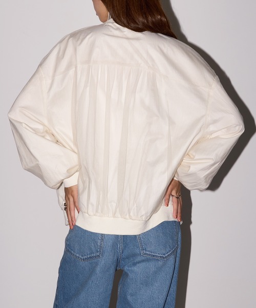 MAISON BREEZE reveur（メゾンブリーズレヴール）の「【MAISON BREEZE reveur】チュールドッキングブルゾン MA-1 ジャケット　DTK（ブルゾン・レディース・チャコールグレー/ブラック/アイボリー・FREE）」の12枚目の写真