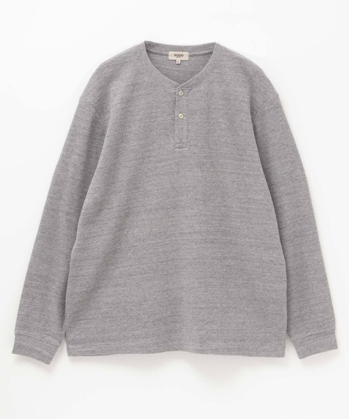 Mac-House(マックハウス)の「GOODCREW ワッフルヘンリーロングスリーブT(Tシャツ/カットソー・メンズ・ブラック/グレー/ネイビー・M/L/XL)」の4枚目の写真