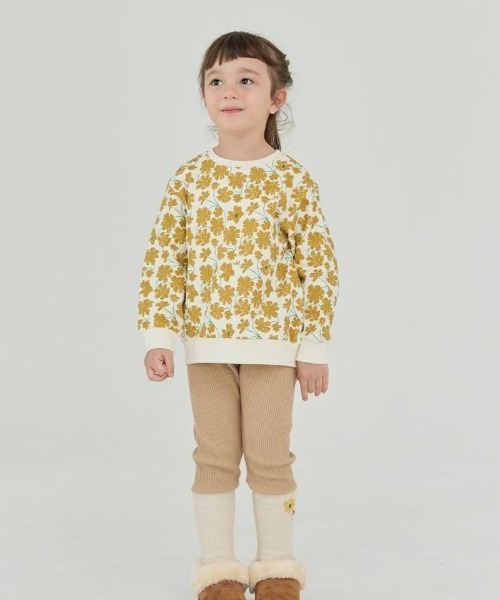 【セール】【セットアップ】ミューズフラワー起毛トップス＆パンツ（セットアップ）｜moimoln（モイモルン）