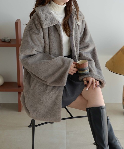 ［新品未使用］Neigeネージュ　コート フェイクファーコート/WEB/EC限定商品（その他アウター）｜Ambre