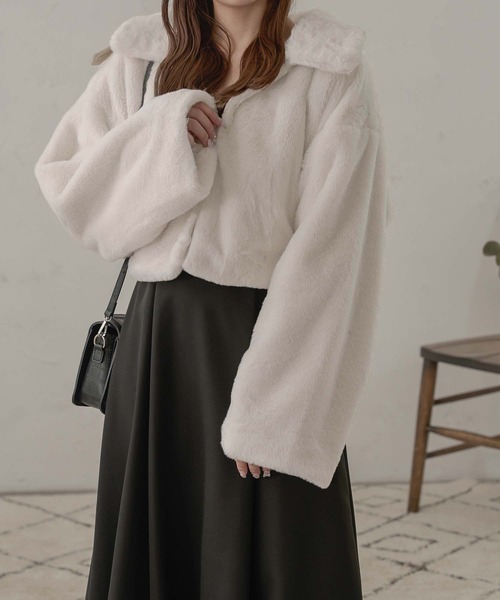 Ambre Neige(アンブルネージュ)の「フェイクファーコート/WEB/EC限定商品(その他アウター・レディース・アイボリー/モカ/ピンクベージュ・MEDIUM/SMALL)」の21枚目の写真