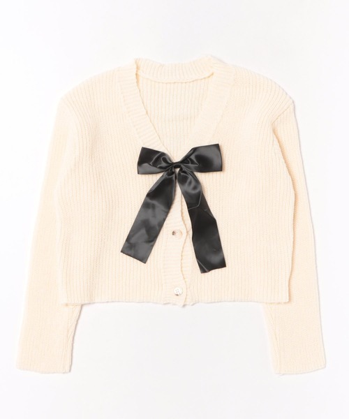 merrylatte(メリーラテ)の「リボン付け外し可!ビッグリボンニットカーディガン(ニット/セーター・レディース・アイボリー・FREE)」の13枚目の写真