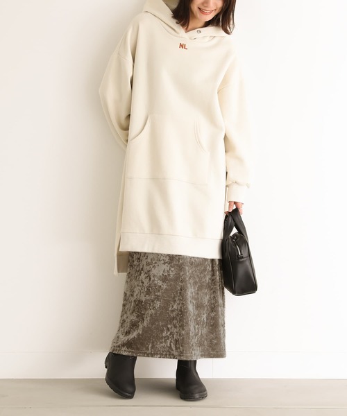 n'OrLABEL（ノアールレーベル）の「『裏起毛フードワンピース』（ワンピース・レディース・ブラック/ブルーグリーン/アイボリー・FREE）」の15枚目の写真