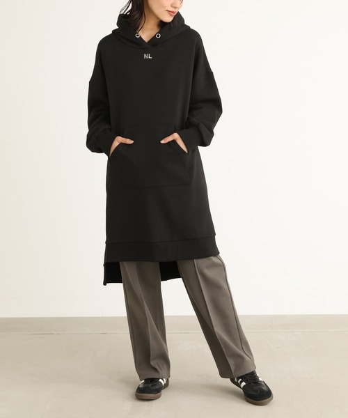 n'OrLABEL（ノアールレーベル）の「『裏起毛フードワンピース』（ワンピース・レディース・ブラック/ブルーグリーン/アイボリー・FREE）」の6枚目の写真