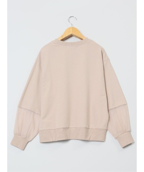 m.f.editorial（エムエフエディトリアル）の「【袖シアー切替】m.f.エディトリアル レディース クルーネック 長袖プルオーバー（Tシャツ/カットソー・レディース・ベージュ/ブラック/アイボリー・LARGE/MEDIUM）」の5枚目の写真