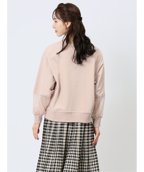 m.f.editorial（エムエフエディトリアル）の「【袖シアー切替】m.f.エディトリアル レディース クルーネック 長袖プルオーバー（Tシャツ/カットソー・レディース・ベージュ/ブラック/アイボリー・LARGE/MEDIUM）」の13枚目の写真