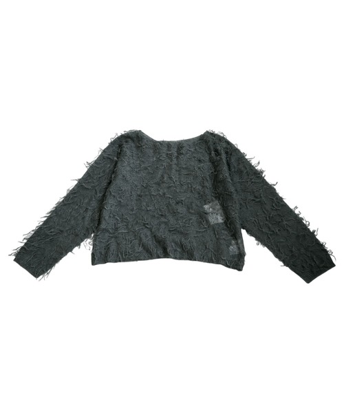 antiqua(アンティカ)の「フリンジシアーニット(ニット/セーター・レディース・ブルー/レッド/ダークグレー/ブラック・ONESIZE)」の19枚目の写真