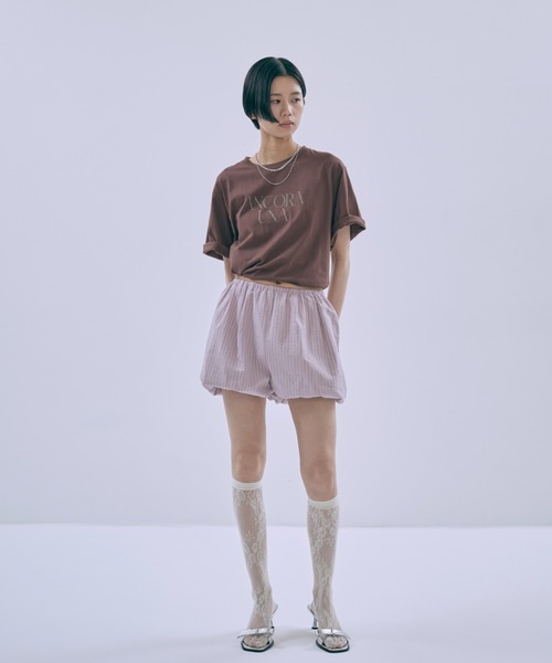 EN NEUME(エンノイム)の「Logo Printed Tee(Tシャツ/カットソー・レディース・ライトベージュ/オフホワイト/ブラウン・FREE)」の12枚目の写真