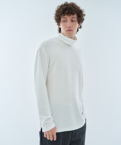 ESTNATION（エストネーション）の「ESTNATION / ソフトコットンタートルネックロングスリーブカットソー（Tシャツ/カットソー・メンズ・ブラック/ホワイト/ライトグレー・MEDIUM/LARGE）」の2枚目の写真