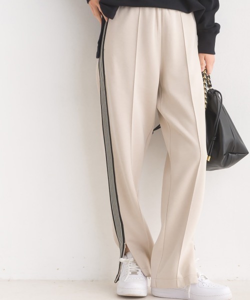 OMNES(オムネス)の「ダンボールニットライン入りトラックパンツ(スウェットパンツ・レディース・グリーン/ベージュ/ブラック・LARGE/MEDIUM)」の7枚目の写真