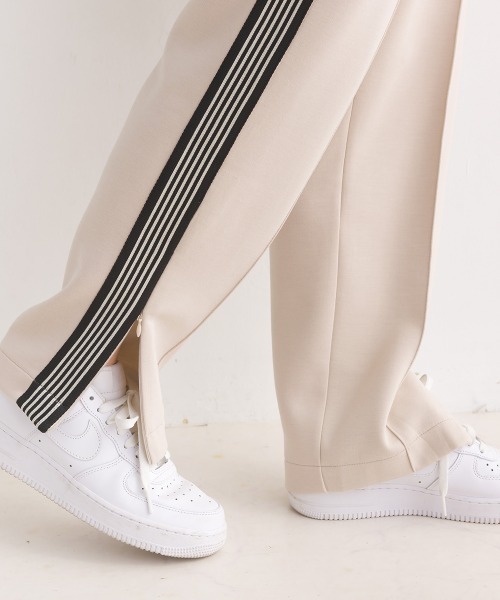 OMNES(オムネス)の「ダンボールニットライン入りトラックパンツ(スウェットパンツ・レディース・グリーン/ベージュ/ブラック・LARGE/MEDIUM)」の19枚目の写真