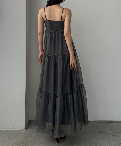 Louere（ルエレ）の「チュールティアードキャミワンピース