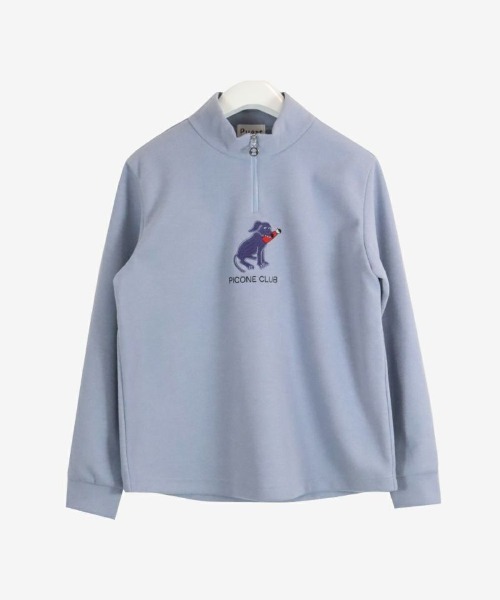 Picone CLUB(ピッコーネクラブ)の「フリース長袖ハーフジッププルオーバー(スウェット・レディース・ブラック/ライトブルー/ピンク/ホワイト・S/M/L)」の3枚目の写真