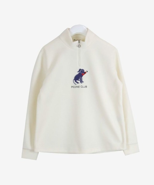 Picone CLUB(ピッコーネクラブ)の「フリース長袖ハーフジッププルオーバー(スウェット・レディース・ブラック/ライトブルー/ピンク/ホワイト・S/M/L)」の5枚目の写真