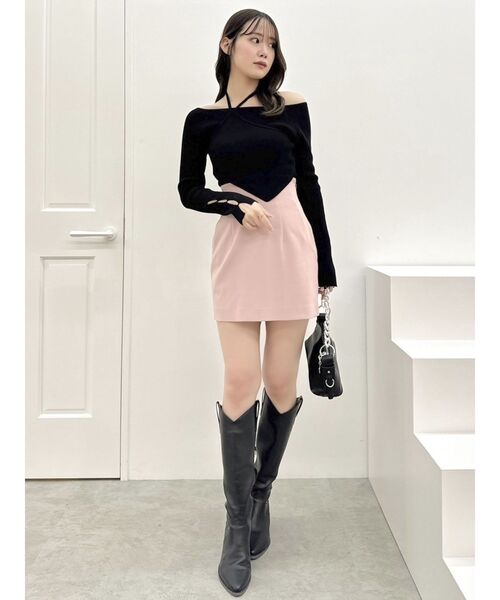 dazzlin（ダズリン）の「レイヤードオフショルバックリボンニット（ニット/セーター・レディース・ブラック/グレー/ブルー・FREE）」の7枚目の写真