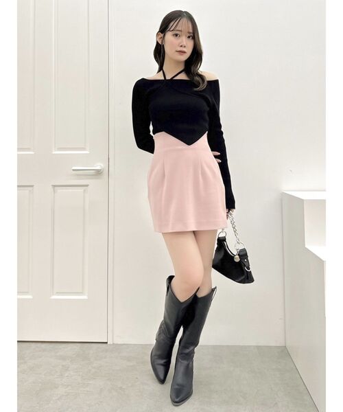 dazzlin（ダズリン）の「レイヤードオフショルバックリボンニット（ニット/セーター・レディース・ブラック/グレー/ブルー・FREE）」の8枚目の写真