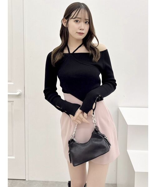 dazzlin（ダズリン）の「レイヤードオフショルバックリボンニット（ニット/セーター・レディース・ブラック/グレー/ブルー・FREE）」の13枚目の写真