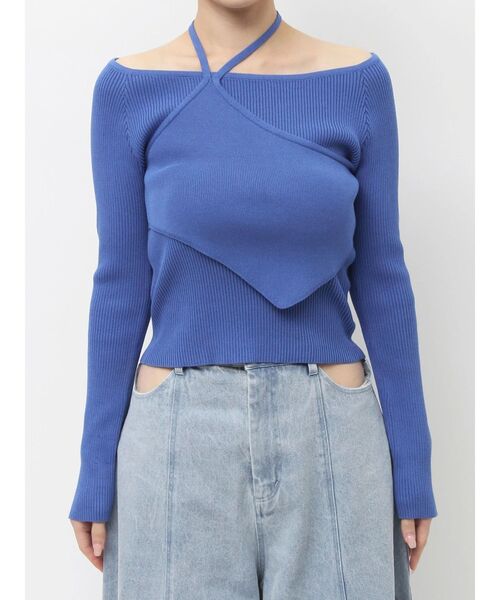 dazzlin（ダズリン）の「レイヤードオフショルバックリボンニット（ニット/セーター・レディース・ブラック/グレー/ブルー・FREE）」の15枚目の写真