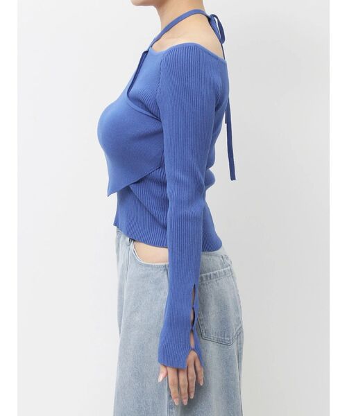 dazzlin（ダズリン）の「レイヤードオフショルバックリボンニット（ニット/セーター・レディース・ブラック/グレー/ブルー・FREE）」の16枚目の写真