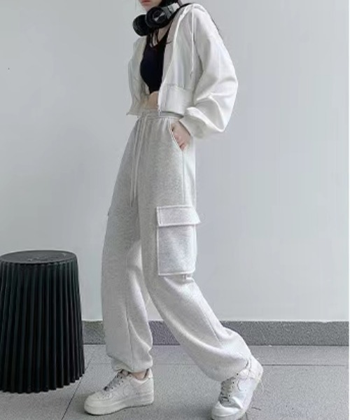 dream in the cradle（ドリームインザクレイドル）の「サイドポケット スウェットパンツ（スウェットパンツ・レディース・ブラック/ホワイト・FREE）」の9枚目の写真