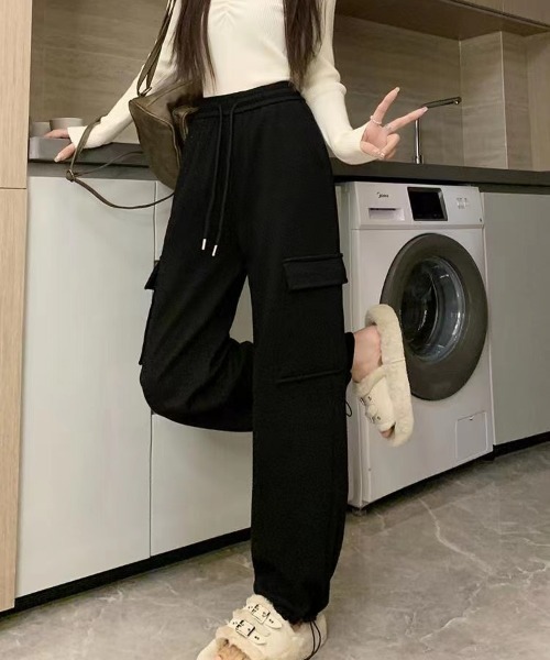 dream in the cradle（ドリームインザクレイドル）の「サイドポケット スウェットパンツ（スウェットパンツ・レディース・ブラック/ホワイト・FREE）」の6枚目の写真