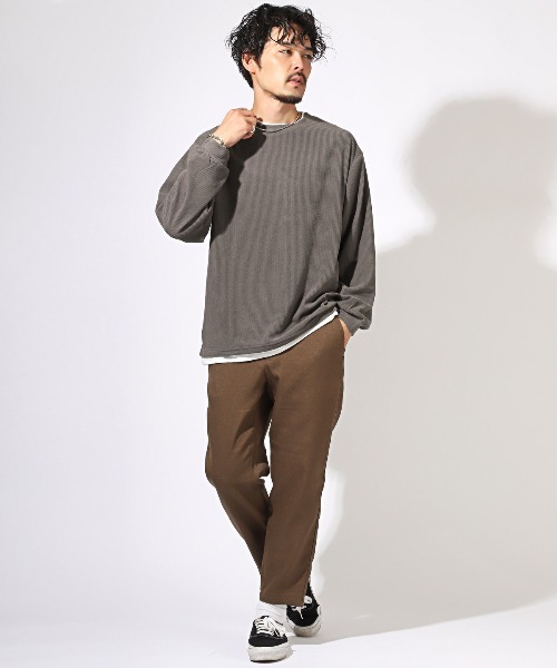 フェイクレイヤードコーデュロイロンT（Tシャツ/カットソー