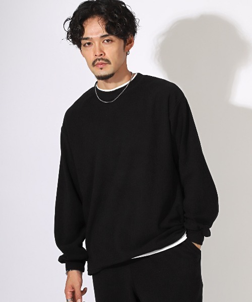 LUXSTYLE(ラグスタイル)の「フェイクレイヤードコーデュロイロンT(Tシャツ/カットソー・メンズ・ブルー/ブラック/チャコールグレー・XL/L/M)」の10枚目の写真