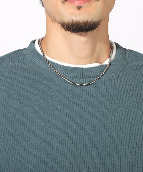 LUXSTYLE(ラグスタイル)の「フェイクレイヤードコーデュロイロンT(Tシャツ/カットソー・メンズ・ブルー/ブラック/チャコールグレー・XL/L/M)」の12枚目の写真