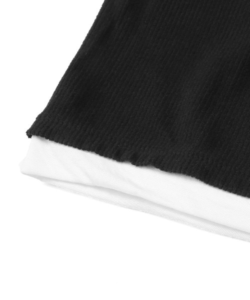 LUXSTYLE(ラグスタイル)の「フェイクレイヤードコーデュロイロンT(Tシャツ/カットソー・メンズ・ブルー/ブラック/チャコールグレー・XL/L/M)」の20枚目の写真