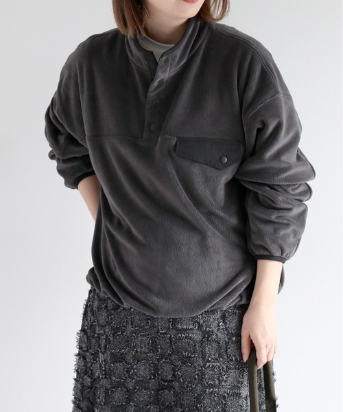 cepo（セポ）の「フリースハイネックプルオーバー（スウェット・レディース・オフホワイト/チャコール/ブルー・M）」の9枚目の写真