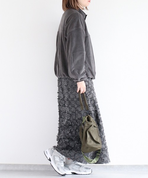 cepo（セポ）の「フリースハイネックプルオーバー（スウェット・レディース・オフホワイト/チャコール/ブルー・M）」の14枚目の写真