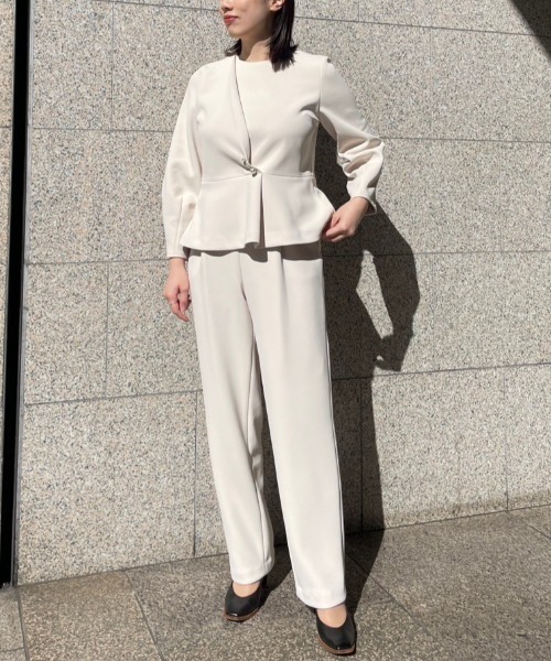 kaene(カエン)の「kaene(カエン) ハイストレッチブラウス/010461/フォーマル/セレモニー/セットアップ/卒入式(シャツ/ブラウス・レディース・ライトベージュ/ブラック・36/38)」の18枚目の写真