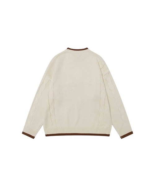 HOOK(フック)の「HOOK -select- マフラー付き犬イラストジャカードニット(ニット/セーター・メンズ・ベージュ/チョコ・LARGE/MEDIUM)」の16枚目の写真