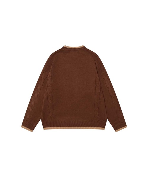 HOOK(フック)の「HOOK -select- マフラー付き犬イラストジャカードニット(ニット/セーター・メンズ・ベージュ/チョコ・LARGE/MEDIUM)」の18枚目の写真