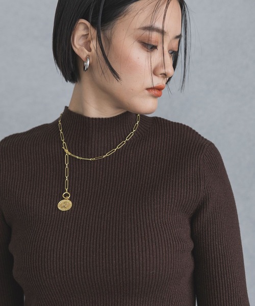 A part by(アパートバイ)の「HGラメハイネックニット(ニット/セーター・レディース・ブラウン/グレー/アイボリー・FREE)」の18枚目の写真