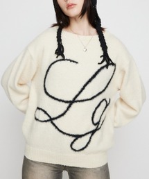 LAGUA GEM | SHAGGY LOGO OVER ニット(ニット/セーター)