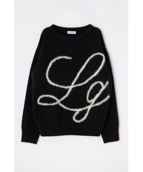 LAGUA GEM（ラグアジェム）の「SHAGGY LOGO OVER ニット（ニット/セーター・レディース・グレー/アイボリー/ブラック・FREE）」の8枚目の写真