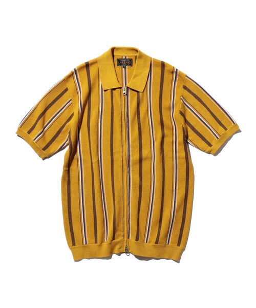 BEAMS PLUS(ビームスプラス)の「マルチ ストライプ ジップ ニット ポロシャツ(ポロシャツ・メンズ・ブラック/ライトグレー/ブラウン/イエロー系その他6・XL/L/S/M)」の4枚目の写真