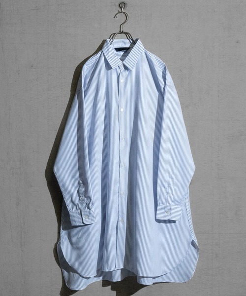 Naive magic(ナイーブマジック)の「【a】〔新色追加〕ポリエステルブロード 長袖 ロングシャツ /シャツジャケット(シャツ/ブラウス・メンズ・ブルー/ブラック系/ホワイト/ブルー系/ホワイト系/ブラック・LARGE/MEDIUM)」の2枚目の写真