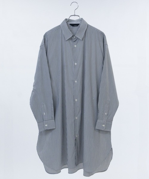 Naive magic(ナイーブマジック)の「【a】〔新色追加〕ポリエステルブロード 長袖 ロングシャツ /シャツジャケット(シャツ/ブラウス・メンズ・ブルー/ブラック系/ホワイト/ブルー系/ホワイト系/ブラック・LARGE/MEDIUM)」の4枚目の写真
