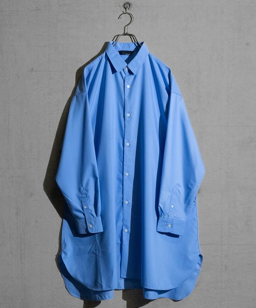 Naive magic(ナイーブマジック)の「【a】〔新色追加〕ポリエステルブロード 長袖 ロングシャツ /シャツジャケット(シャツ/ブラウス・メンズ・ブルー/ブラック系/ホワイト/ブルー系/ホワイト系/ブラック・LARGE/MEDIUM)」の5枚目の写真