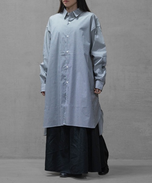 Naive magic(ナイーブマジック)の「【a】〔新色追加〕ポリエステルブロード 長袖 ロングシャツ /シャツジャケット(シャツ/ブラウス・メンズ・ブルー/ブラック系/ホワイト/ブルー系/ホワイト系/ブラック・LARGE/MEDIUM)」の13枚目の写真