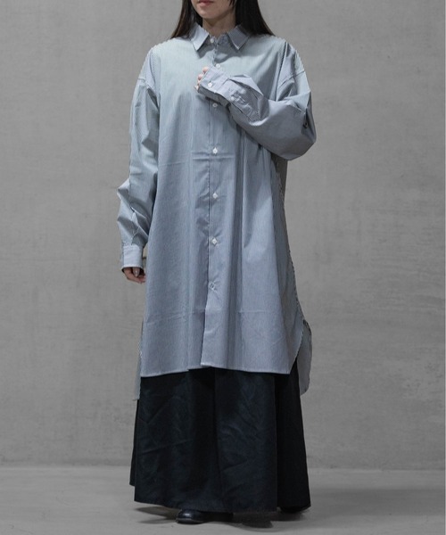 Naive magic(ナイーブマジック)の「【a】〔新色追加〕ポリエステルブロード 長袖 ロングシャツ /シャツジャケット(シャツ/ブラウス・メンズ・ブルー/ブラック系/ホワイト/ブルー系/ホワイト系/ブラック・LARGE/MEDIUM)」の14枚目の写真